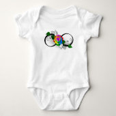 Oneindigheidssymbool met regenboogroos romper (Voorkant)