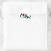 Oneindigheidssymbool met regenboogroos ronde sticker (Tas)