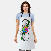 Oneindigheidssymbool met regenboogroos schort (Gedragen)