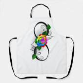 Oneindigheidssymbool met regenboogroos schort (Voorkant)