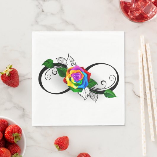 Oneindigheidssymbool met regenboogroos servet (Insitu)