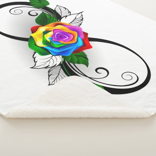 Oneindigheidssymbool met regenboogroos sherpa deken (3/4)