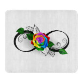 Oneindigheidssymbool met regenboogroos snijplank (Voorkant)