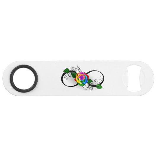 Oneindigheidssymbool met regenboogroos speed flessenopener (Voorkant (Horizontaal))