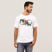 Oneindigheidssymbool met regenboogroos t-shirt (Voorkant volledig)