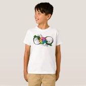 Oneindigheidssymbool met regenboogroos t-shirt (Voorkant volledig)