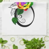 Oneindigheidssymbool met regenboogroos theedoek (Gevouwen)