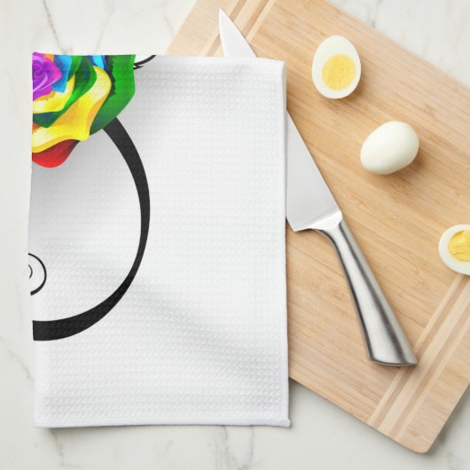 Oneindigheidssymbool met regenboogroos theedoek (Quarter Fold)