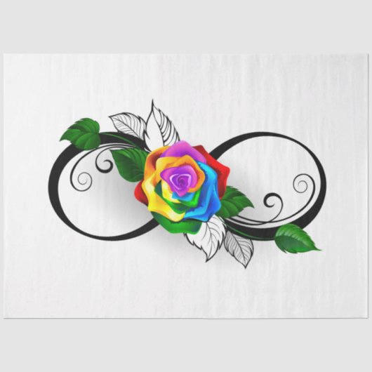 Oneindigheidssymbool met regenboogroos tissuepapier (Voorkant)