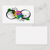 Oneindigheidssymbool met regenboogroos visitekaartje (Voorkant / Achterkant)