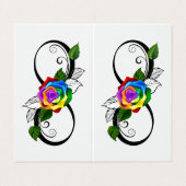 Oneindigheidssymbool met regenboogroos visitekaartje (Buitenkant ongevouwen)