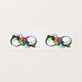 Oneindigheidssymbool met regenboogroos visitekaartje (Buitenkant ongevouwen)