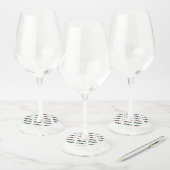 Oneindigheidssymbool met regenboogroos wijnglaslabel (Set)