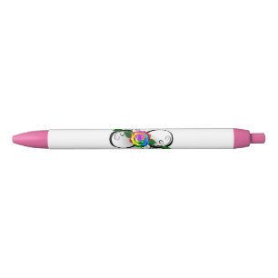Oneindigheidssymbool met regenboogroos zwarte inkt pen