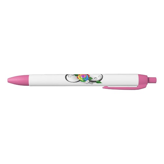 Oneindigheidssymbool met regenboogroos zwarte inkt pen (Bodem)