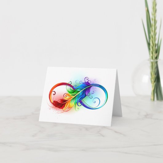 Oneindigheidssymbool met regenboogveer (Voorkant)