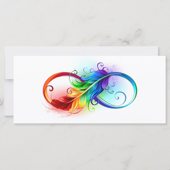 Oneindigheidssymbool met regenboogveer (Voorkant)