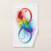 Oneindigheidssymbool met regenboogveer bad handdoek (Handdoek)