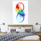 Oneindigheidssymbool met regenboogveer canvas afdruk (Insitu (Slaapkamer))