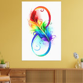 Oneindigheidssymbool met regenboogveer canvas afdruk (Insitu (Woonkamer))