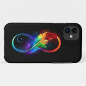 Oneindigheidssymbool met regenboogveer Case-Mate iPhone case (Achterkant (horizontaal))