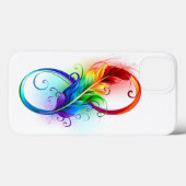Oneindigheidssymbool met regenboogveer Case-Mate iPhone case (Achterkant (horizontaal))
