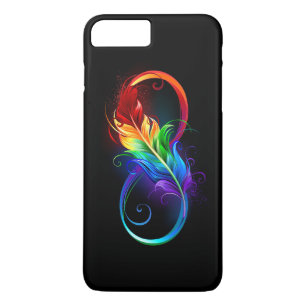 Oneindigheidssymbool met regenboogveer iPhone 8/7 plus hoesje