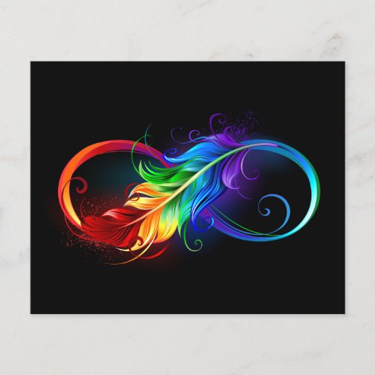 Oneindigheidssymbool met regenboogveer flyer (Voorkant)