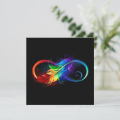 Oneindigheidssymbool met regenboogveer kaart (Staand voorkant)