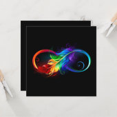 Oneindigheidssymbool met regenboogveer kaart (Voorkant / Achterkant in situ)