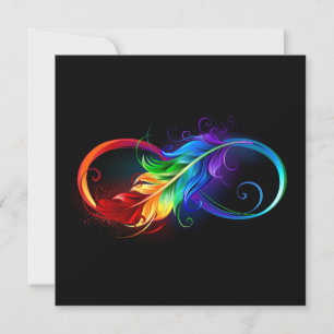 Oneindigheidssymbool met regenboogveer kaart
