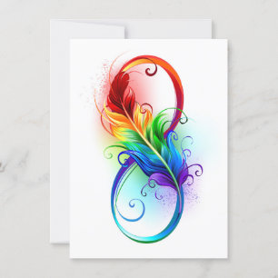 Oneindigheidssymbool met regenboogveer kaart