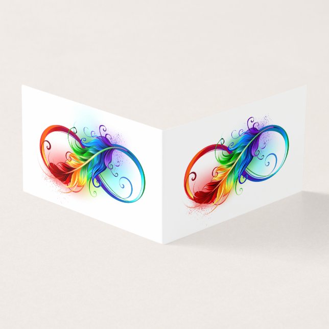 Oneindigheidssymbool met regenboogveer kaart (Buitenkant)
