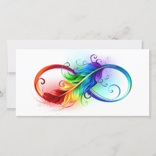 Oneindigheidssymbool met regenboogveer kaart