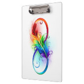 Oneindigheidssymbool met regenboogveer klembord (Links)
