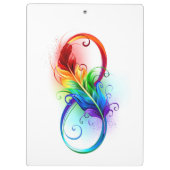 Oneindigheidssymbool met regenboogveer klembord (Achterkant)