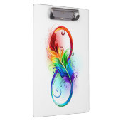Oneindigheidssymbool met regenboogveer klembord (Rechts)