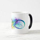 Oneindigheidssymbool met regenboogveer magische mok (Voorkant rechts)