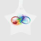 Oneindigheidssymbool met regenboogveer ornament (achterkant)