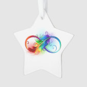 Oneindigheidssymbool met regenboogveer ornament (voorkant)