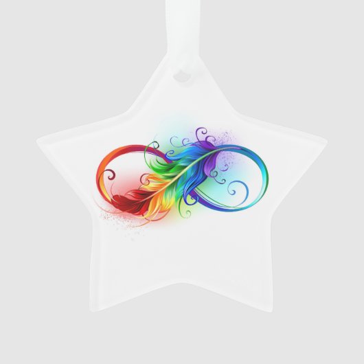 Oneindigheidssymbool met regenboogveer ornament (voorkant)