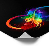 Oneindigheidssymbool met regenboogveer poster (Hoek)