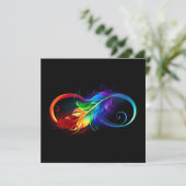Oneindigheidssymbool met regenboogveer programmakaart (Staand voorkant)