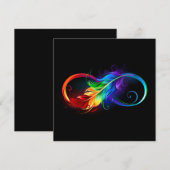 Oneindigheidssymbool met regenboogveer programmakaart (Voorkant / Achterkant)