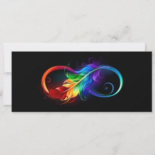 Oneindigheidssymbool met regenboogveer save the date