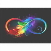 Oneindigheidssymbool met regenboogveer sticker (Voorkant)