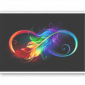 Oneindigheidssymbool met regenboogveer sticker (Voorkant)