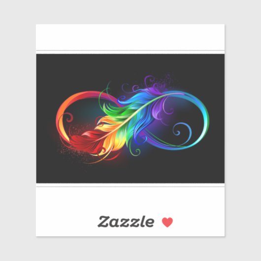 Oneindigheidssymbool met regenboogveer sticker (Vel)