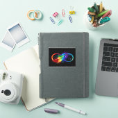Oneindigheidssymbool met regenboogveer sticker (iPad Cover)