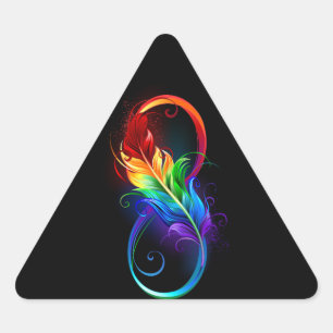 Oneindigheidssymbool met regenboogveer sticker